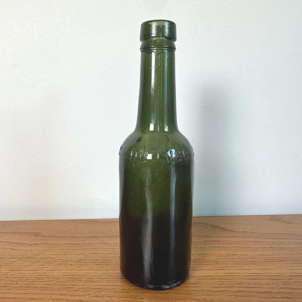 DARK OLIVE‎ GREEN Antique glass DR JGB SIEGERT & SONS Bitters Bottle